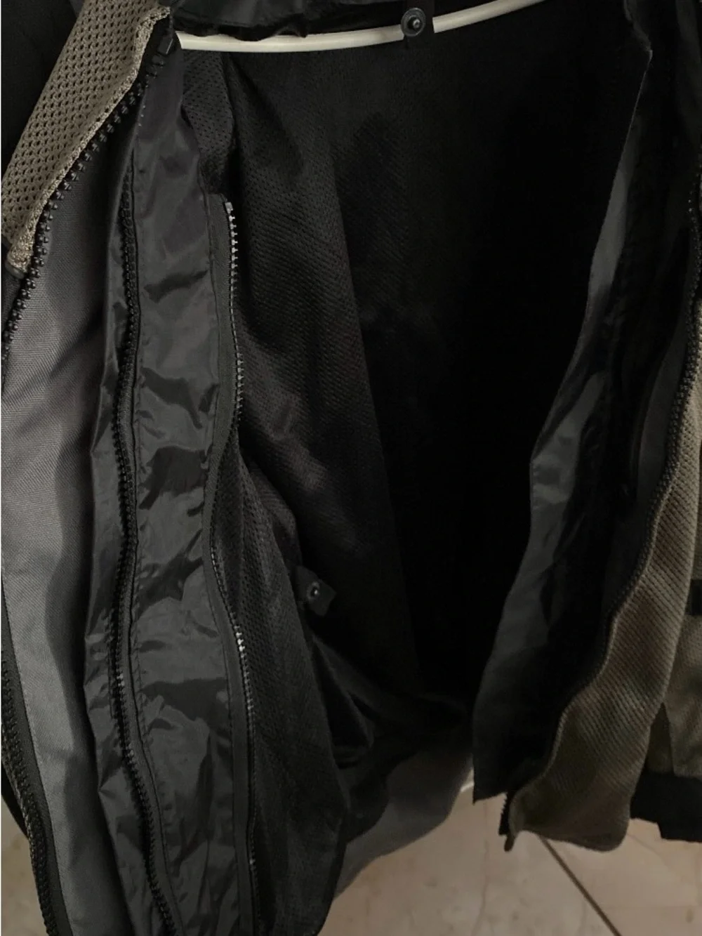 Men's Black and Gray Breathable Motorcycle Jacket